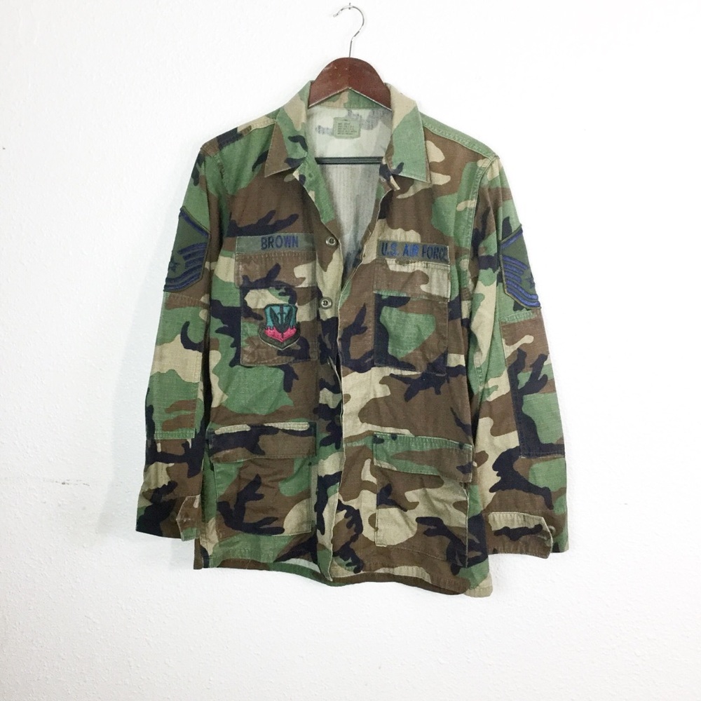 Vintage Camo Military Air Force Utility Jacket